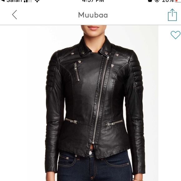 Muuba “Anyang” Leather Fitted Biker Jacket - Picture 3 of 7